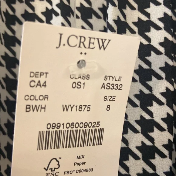 J.CREW LONG SLEEVE WOMENS DRESS SIZE 8 BRAND NEW BLACK AND WHITE COMBINATION - Picture 3 of 12